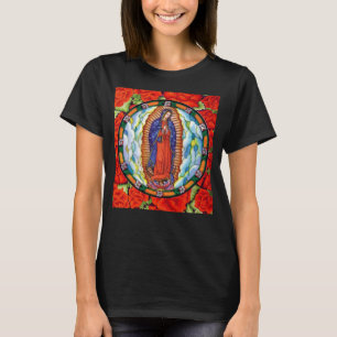 Vivid Our Lady of Guadalupe Hübsche Women's Black T-Shirt