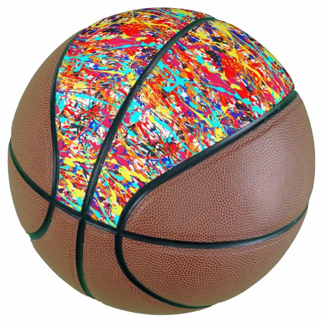 Vivid Paint Spritzer Abstrakt Basketball (angewinkelt)