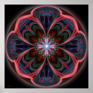 Vivid Petals Mandala - Print Poster