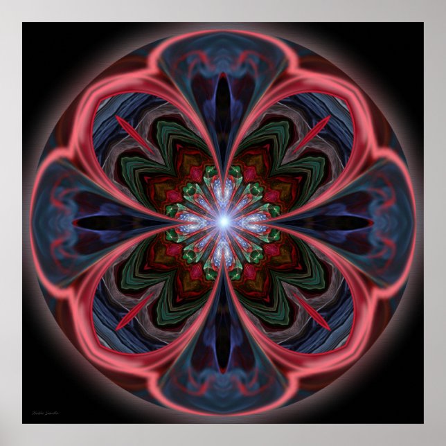 Vivid Petals Mandala - Print Poster (Vorne)