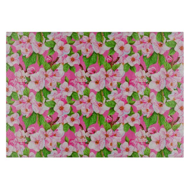 Vivid Pink Cherry Blossom Schneid Board Schneidebrett (Vorderseite)