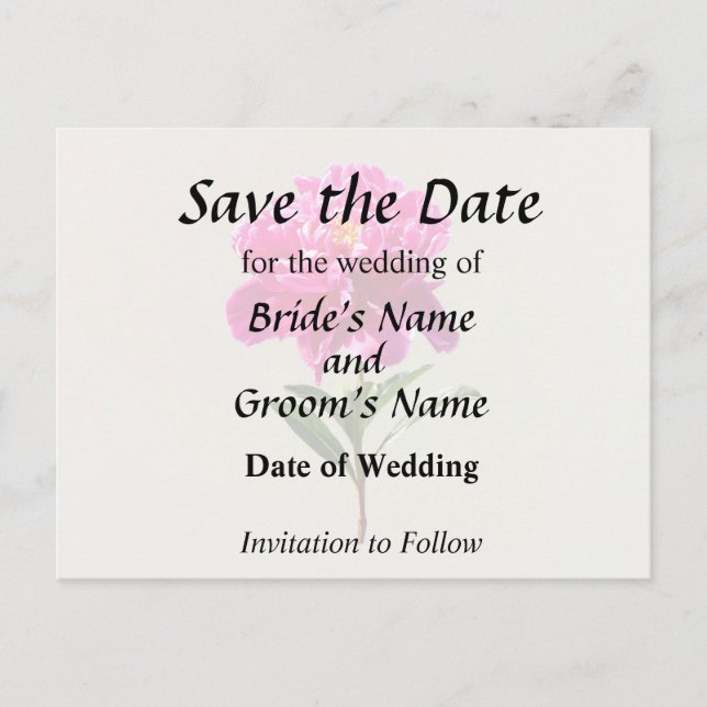 Vivid Pink Peony Ankündigungspostkarte (Vorderseite)