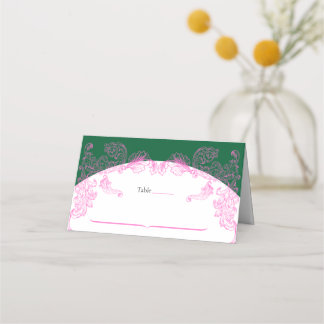 Vivid Pink Y2K Anime Gothic Cat Blank Place Card Platzkarte