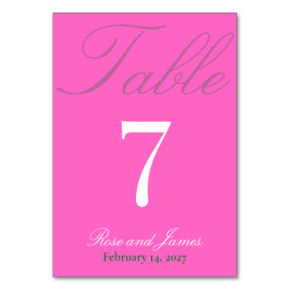 Vivid Pink Y2K Gothic Wedding Tischnummer