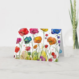 Vivid Poppy Panorama Mutter Tageskarte Karte