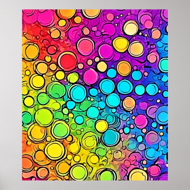 Vivid Rainbow Bubble Abstraction Poster (Vorne)
