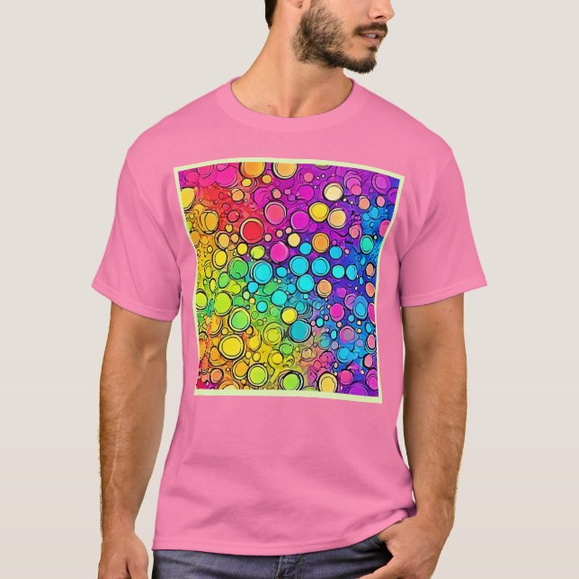 Vivid Rainbow Bubble Abstraction T-Shirt (Vorderseite)