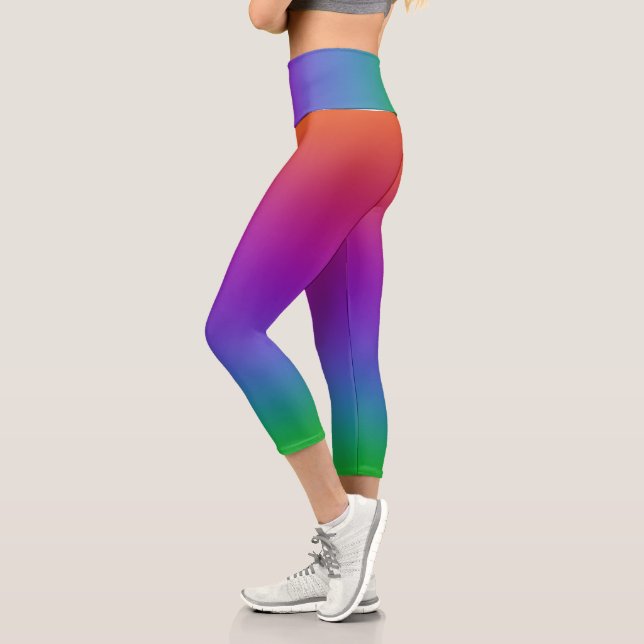 Vivid Rainbow Capri Leggings (Links)
