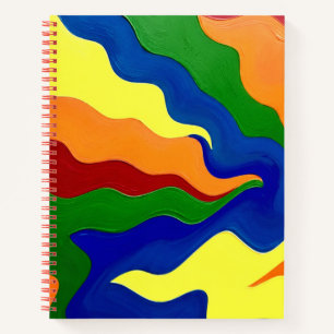 Vivid Rainbow Energy - Bold Abstrakt Print" Notizbuch