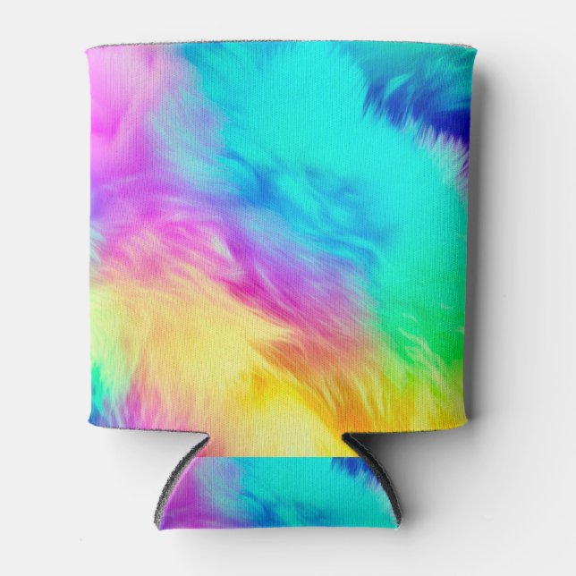 Vivid Rainbow Fluffy Fur Texture-75201 Dosenkühler (Vorderseite)