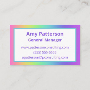 Vivid Rainbow Gradient Business Cards Visitenkarte
