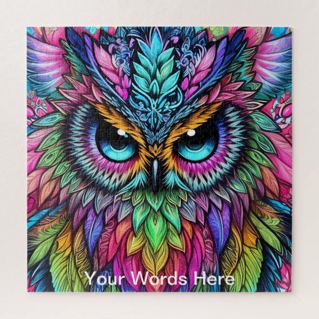 Vivid Rainbow Neon Psychedelic Nature & Wildlife Puzzle (Vertikal)