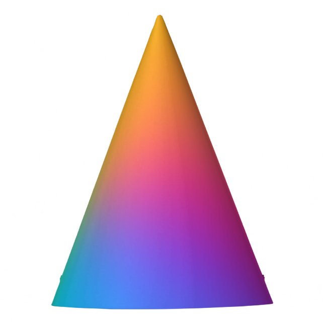 Vivid Rainbow Ombre Geburtstag Partyhütchen (Vorderseite)