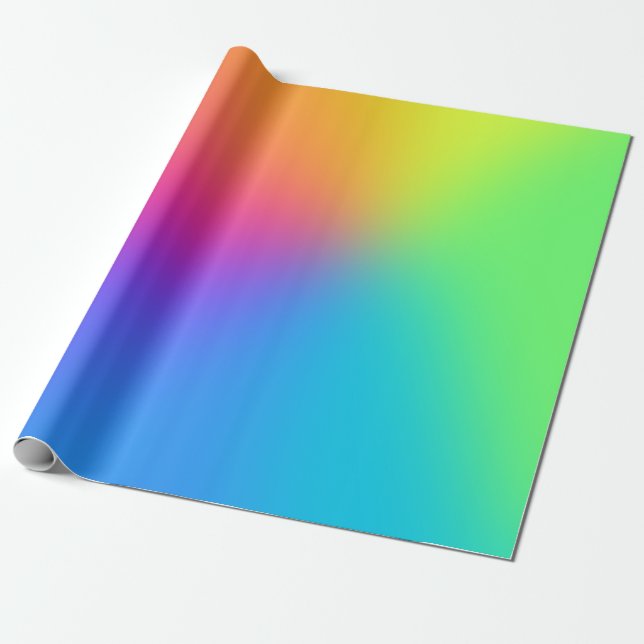 Vivid Rainbow Ombre Geburtstagspartei Geschenkpapier (Ungerollt)