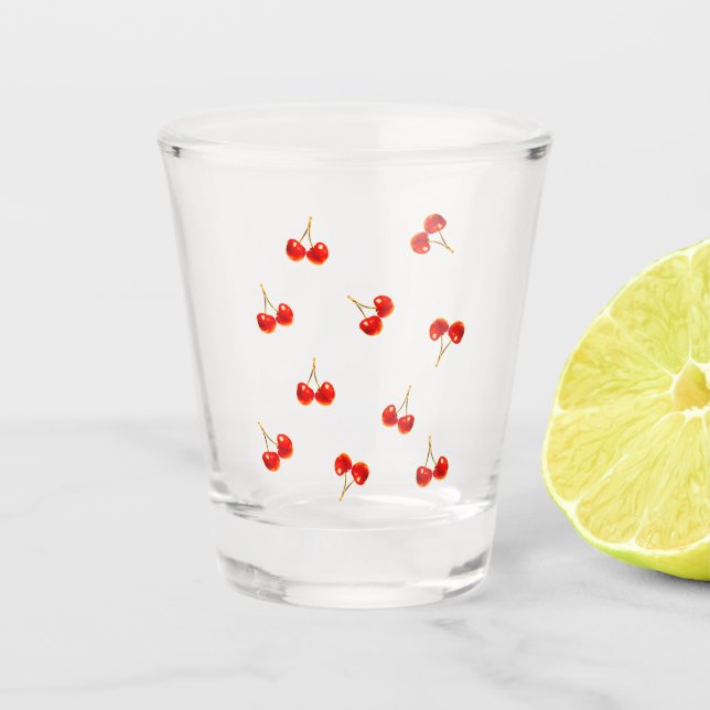 Vivid Red Cherry Schnapsglas (Vorderseite)