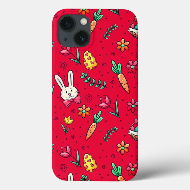 Vivid Red Oaster Muster Telefonbeispiel Case-Mate iPhone Hülle (Rückseite)