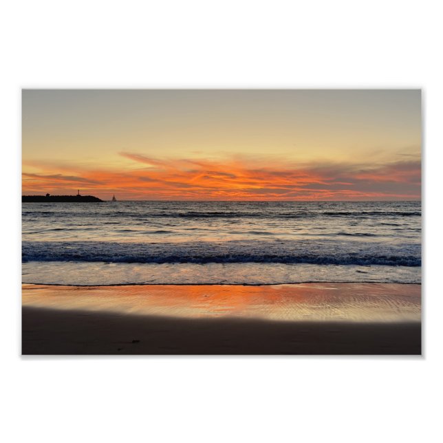Vivid Red Sunset - Venice Beach, CA Fotodruck (Vorne)