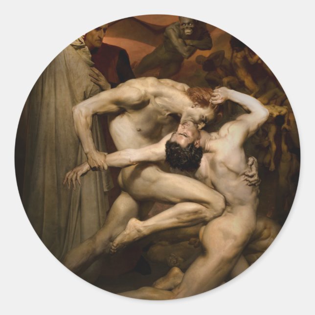 Vivid Retro - Dante und Virgil Runder Aufkleber (Vorderseite)