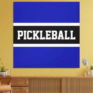 Vivid Royal Blue Sports Letters PICKLEBALL Text Leinwanddruck