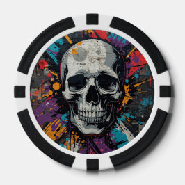 Vivid skull Urban Graffiti Pokerchips