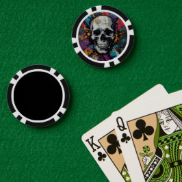 Vivid skull Urban Graffiti Pokerchips