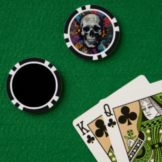 Vivid skull Urban Graffiti Pokerchips