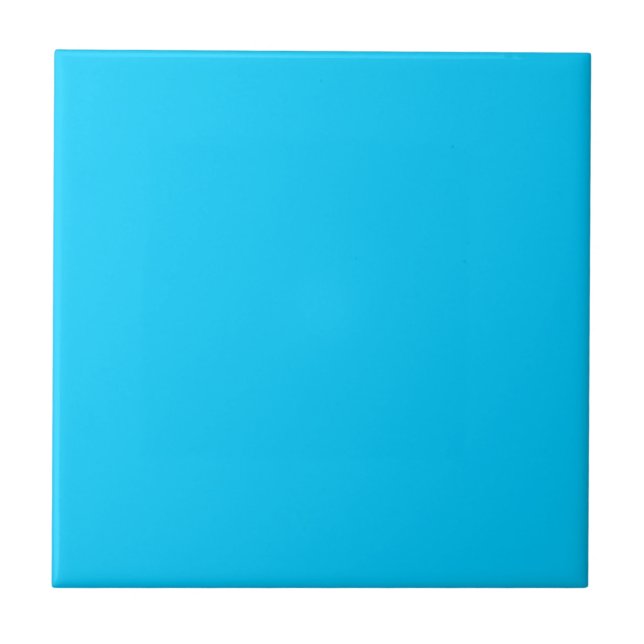 Vivid Sky Blue Solid Color Fliese (Vorderseite)
