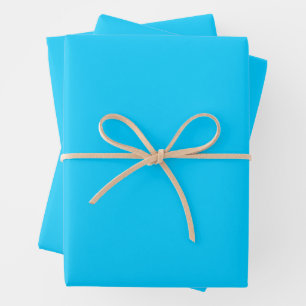 Vivid Sky Blue Solid Color Geschenkpapier Set