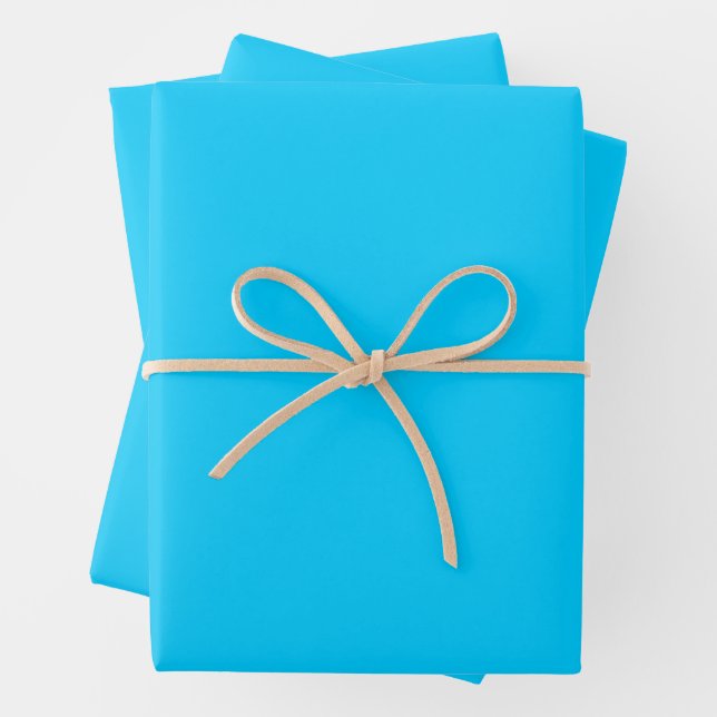 Vivid Sky Blue Solid Color Geschenkpapier Set (Beispiel)
