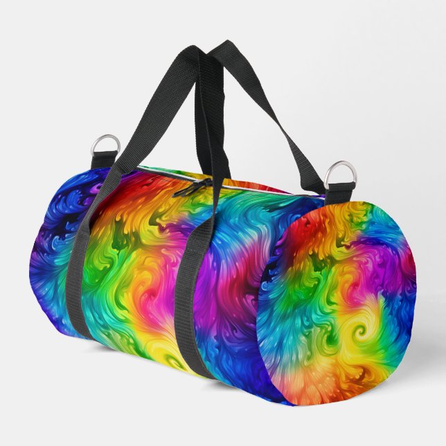 Vivid Spectrum Swirl Travel Carrier Duffle Bag (Linke Seite)