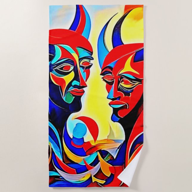 Vivid Spirit Pair Design Strandtuch (Vorderseite)