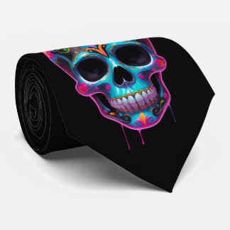 Vivid Sugar Skull Día de los Muertos Krawatte