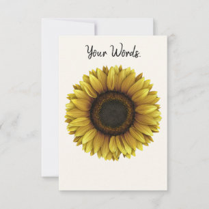 Vivid Sunflower Botanical Art Design Dankeskarte