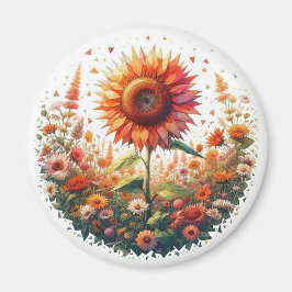 Vivid Sunflower Magnet