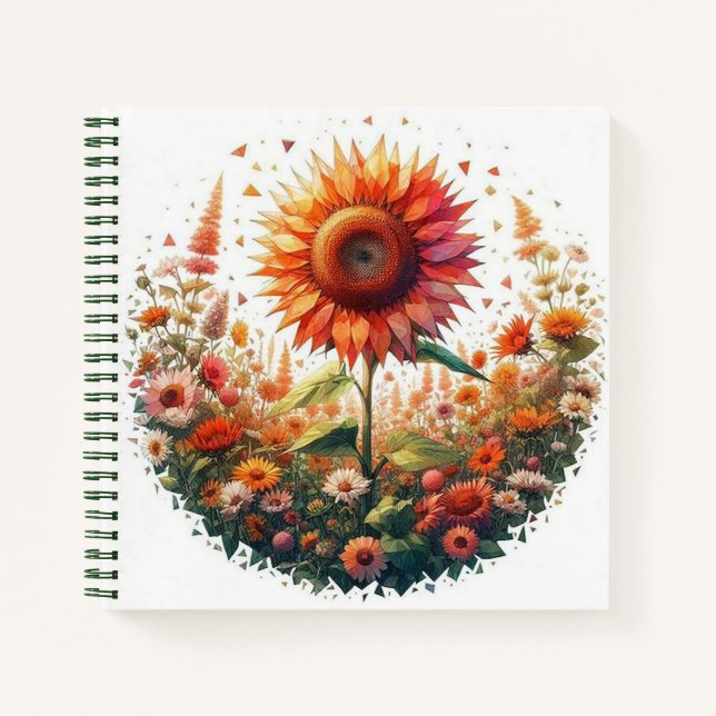 Vivid Sunflower Spiral Notebook Notizbuch (Vorderseite)