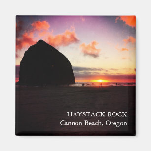 Vivid Sunset Haystack Rock Oregon 2 Zoll Magnet