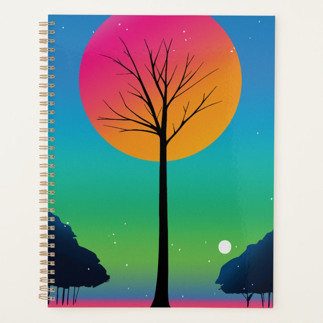 Vivid Tree Unter einem kosmischen Regenbogen Himme Planer (Vorderseite)