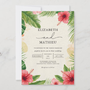 Vivid Tropical Bloom Arch Wedding Einladung