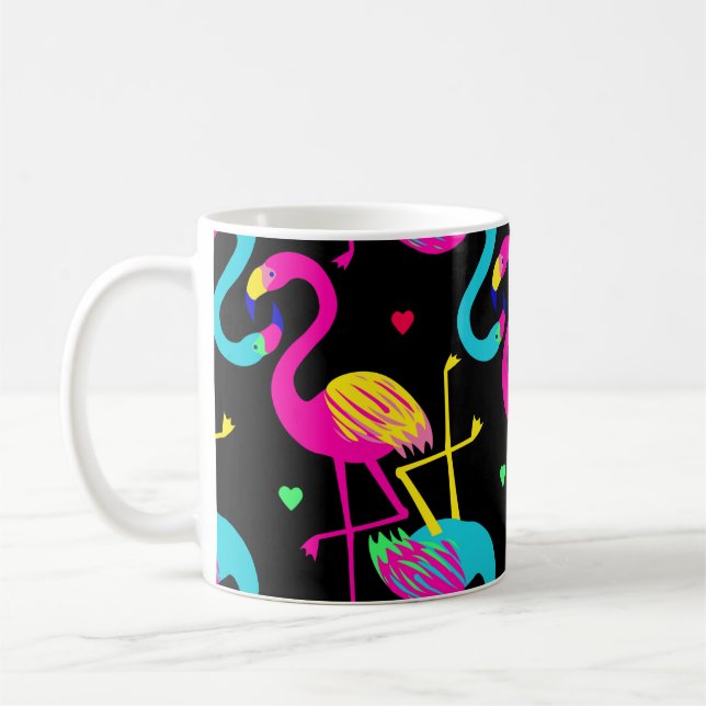 Vivid tropical, exotic hawaiian seamless pattern w kaffeetasse (Links)