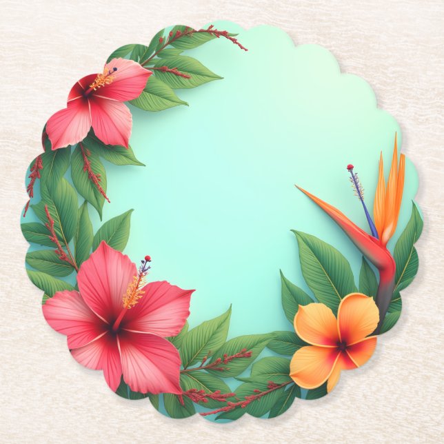 Vivid Tropical Floral Delight Untersetzer (Vorderseite)