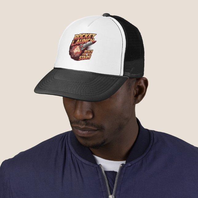 Vivid und Bold Rocket Launch Trucker Hat Truckerkappe (Beispiel)