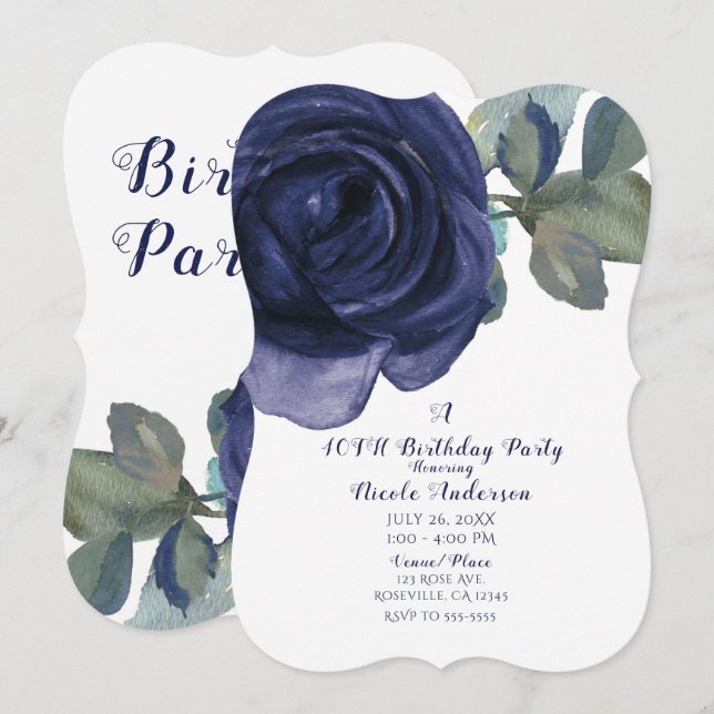 Vivid Vibrand Indigo Lila Blue Birthday Party Einladung (Vorne/Hinten)