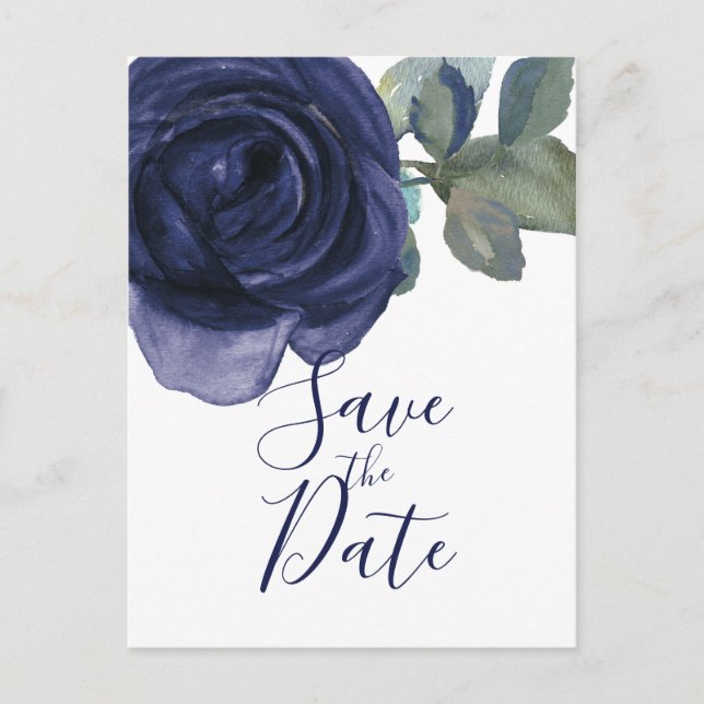 Vivid Vibrand Indigo Lila Blue Save the Date Ankündigungspostkarte (Vorderseite)