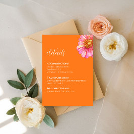 Vivid Vows Bold Color Wedding Details Card Begleitkarte