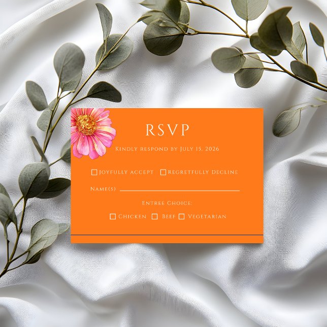 Vivid Vows Bold Color Wedding RSVP Card (Von Creator hochgeladen)
