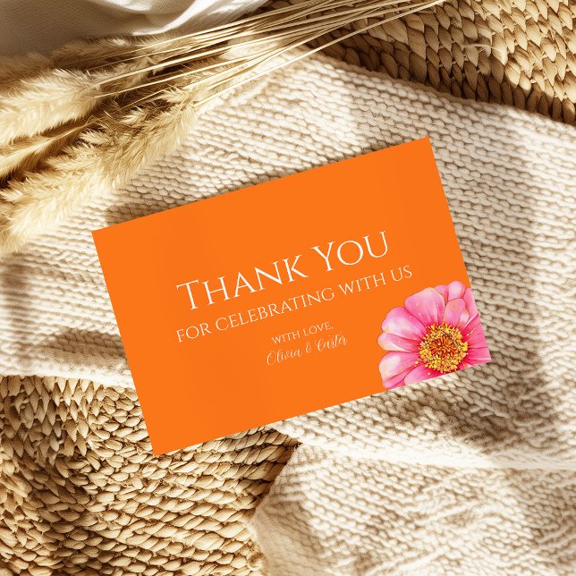 Vivid Vows Bold Floral Wedding Thank You Card Dankeskarte (Von Creator hochgeladen)