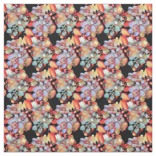 Vivid Watercolor Blumenschmuck auf schwarz Stoff