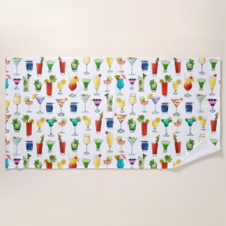 Vivid Watercolor Cocktail Muster Tote Tasche Strandtuch