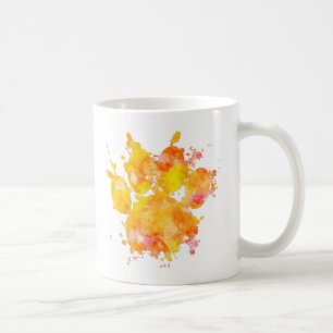 Vivid Watercolor Splash Dog Paw Print Kaffeetasse
