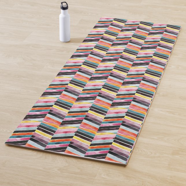 Vivid Watercolor Zickzack I Yogamatte (Beispiel)